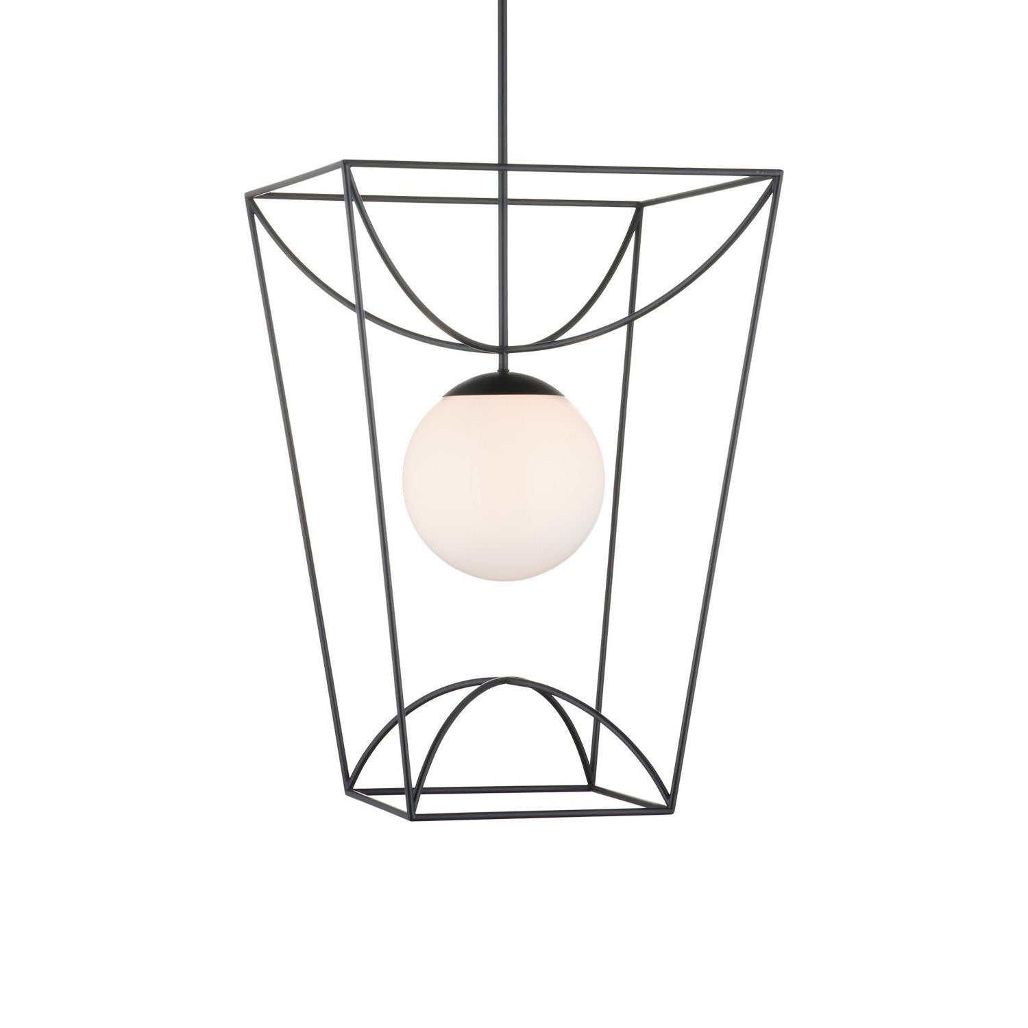 Currey and Company - 9500-0013 - One Light Lantern - Rochefort Collection - Black/White