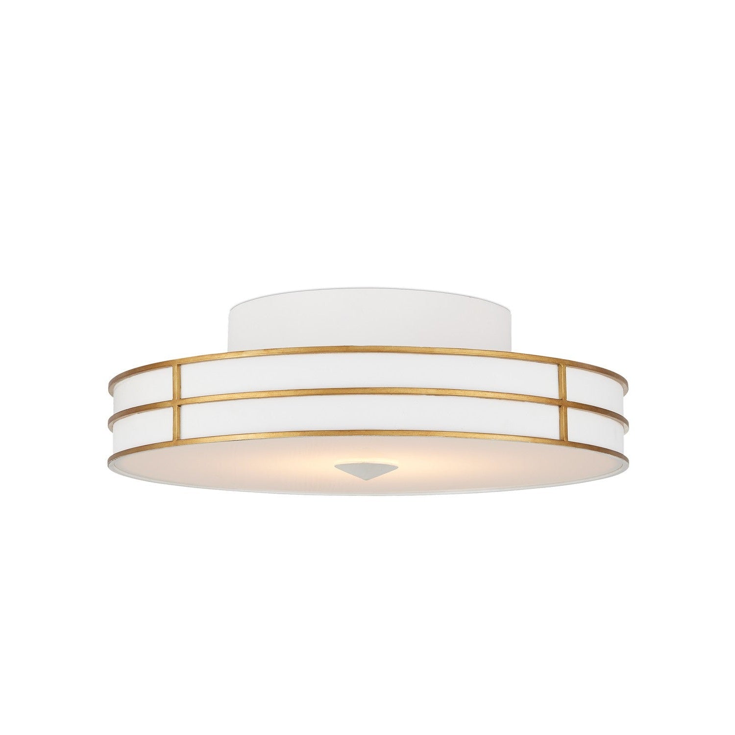 Currey and Company - 9999-0072 - One Light Flush Mount - Fielding Collection - Gesso White/Contemporary Gold/Sugar White/White