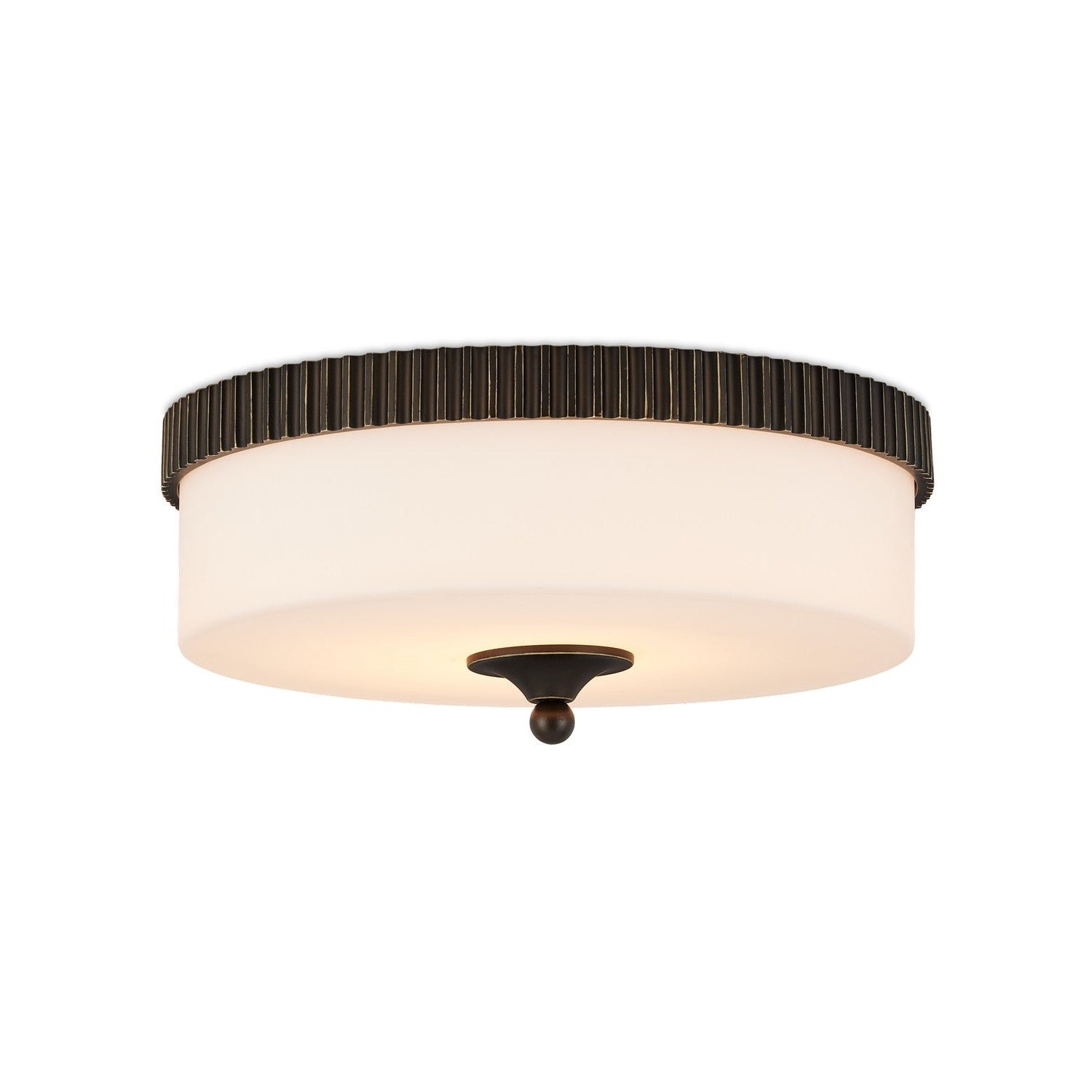 Currey and Company - 9999-0073 - One Light Flush Mount - Bryce Collection - Oil Rubbed Bronze/White