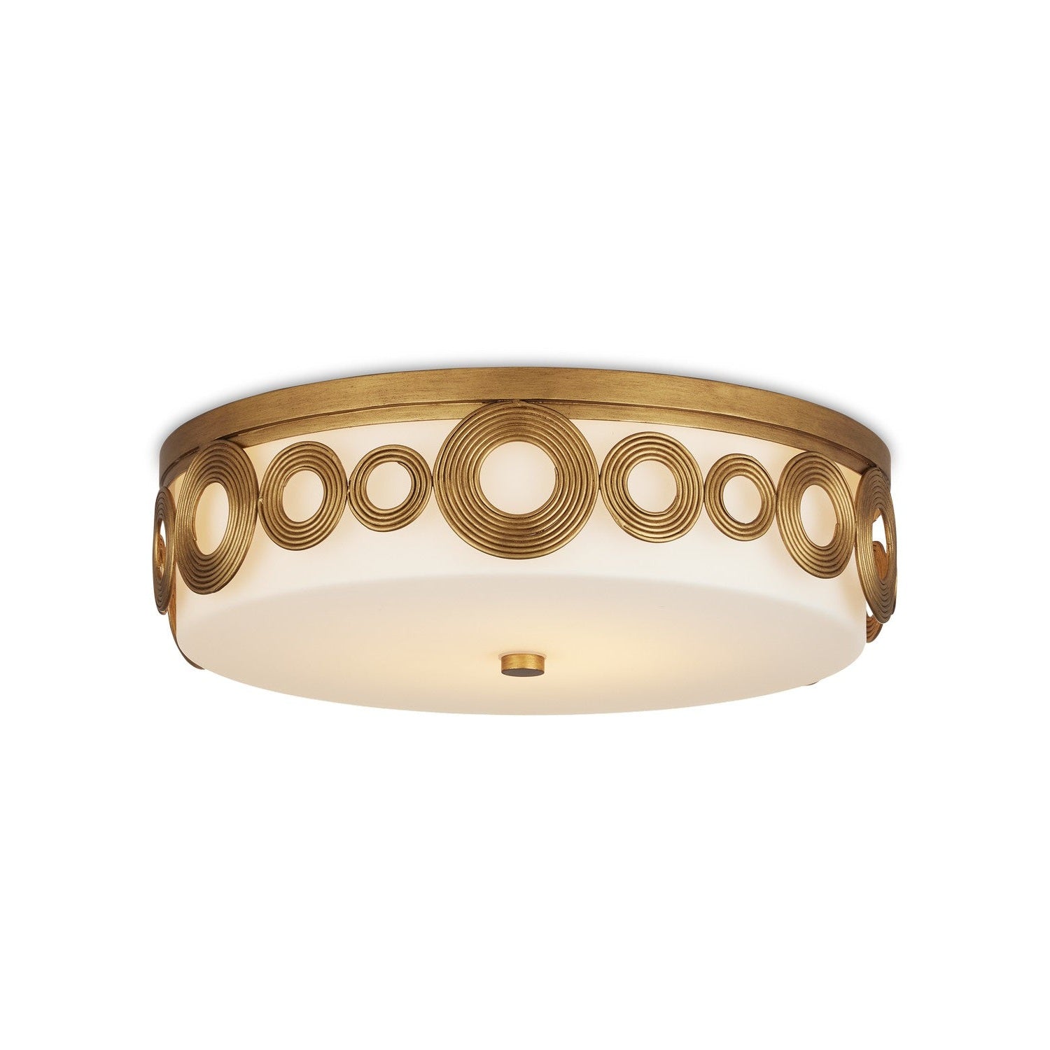 Currey and Company - 9999-0076 - One Light Flush Mount - Gyges Flush Mount - Brass/Opaque White