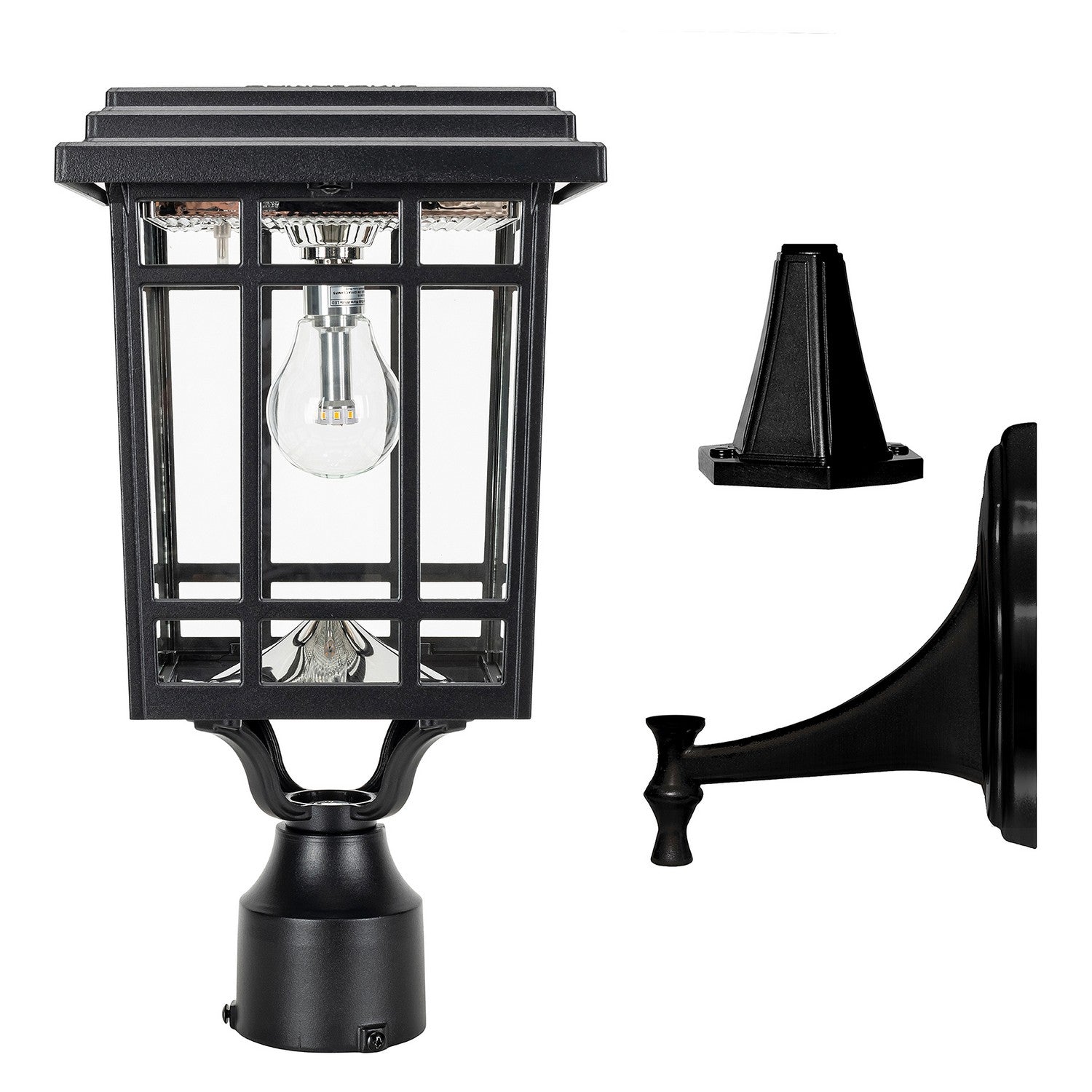 Gama Sonic - 115B50033 - Bulb Solar Light - Wall/Pier - Black