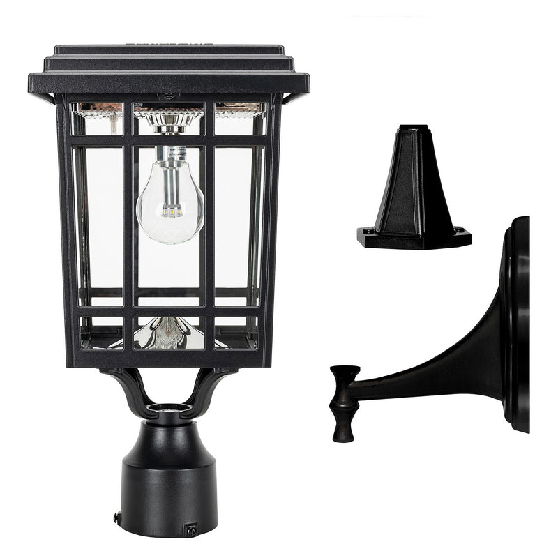 Gama Sonic - 115B50033 - Bulb Solar Light - Wall/Pier - Black
