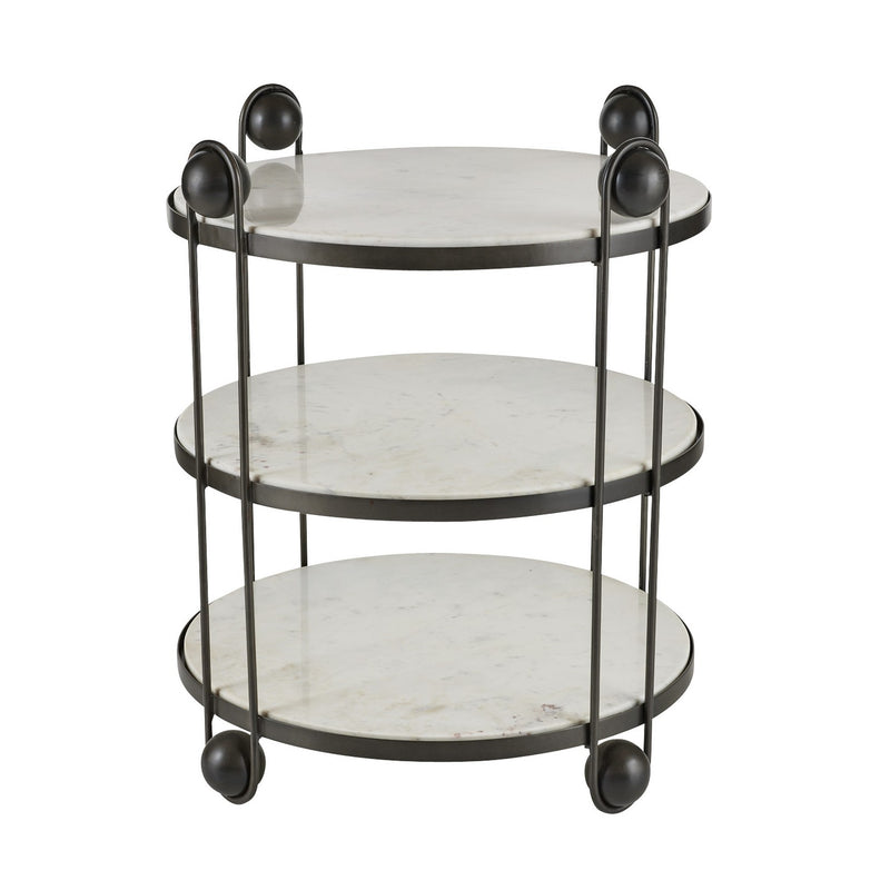 Arteriors - FEI25 - End Table - Carlita - White/Bronze