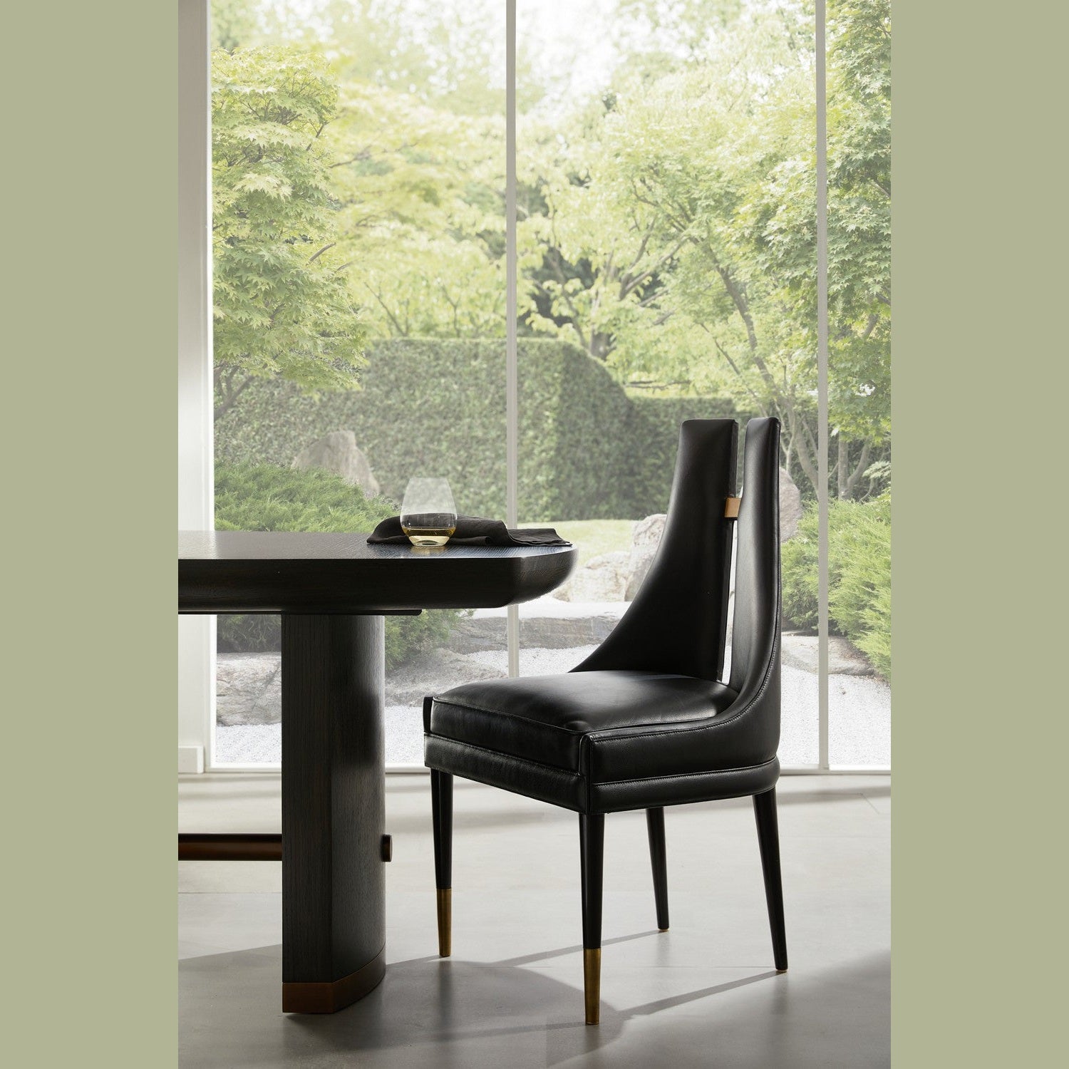Arteriors - FRI16 - Dining Chair - Crowley - Black/Ebony/Antique Brass