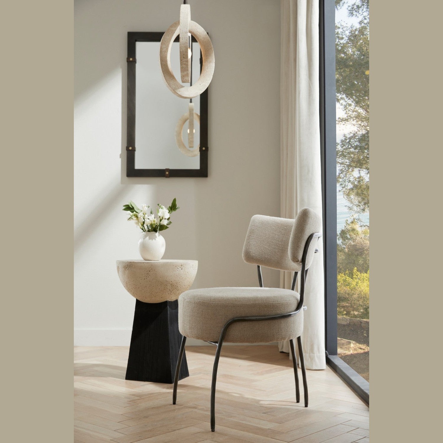 Arteriors - FRI18 - Chair - Enid - Oatmeal/Natural Iron