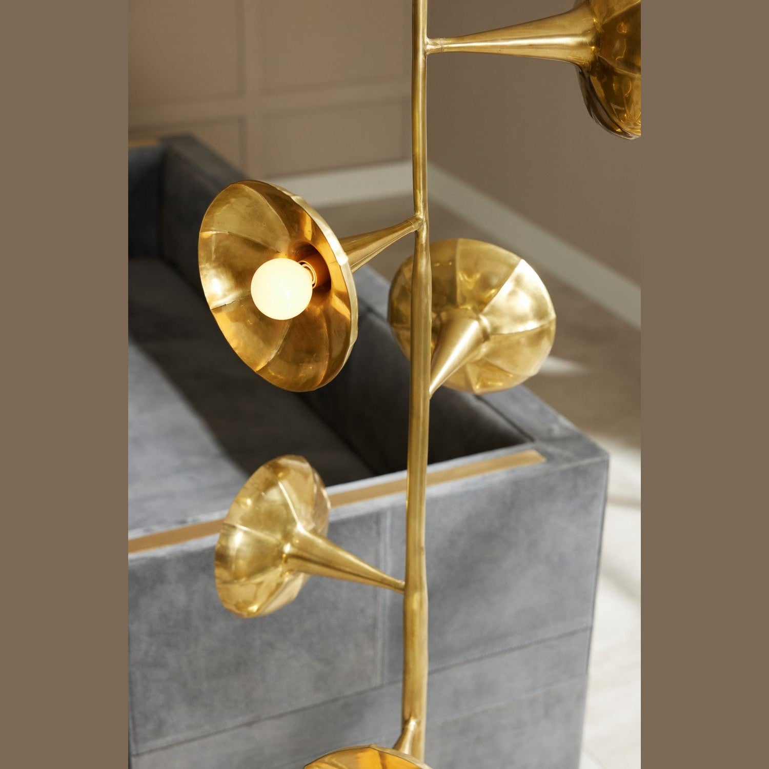 Arteriors - PFI07 - Five Light Floor Lamp - Coltrane - Antique Brass