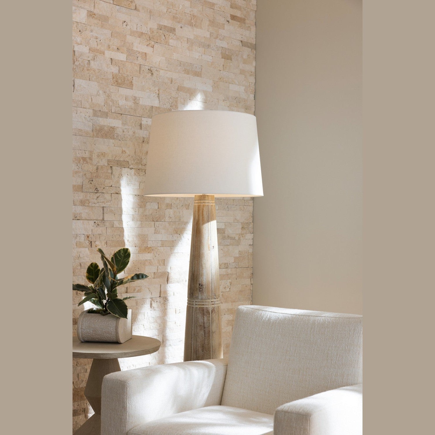 Arteriors - PFI08-SH052 - One Light Floor Lamp - Elmhurst - Whitewashed/Polished Nickel/Off-White/Off-White