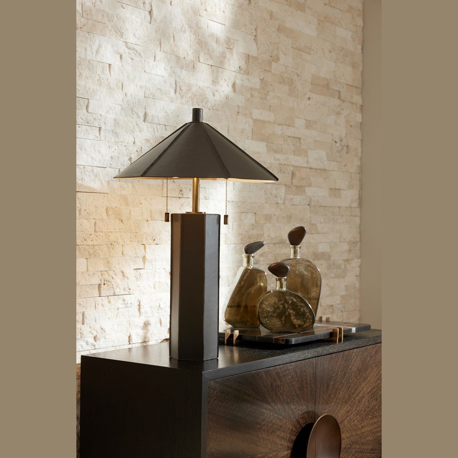 Arteriors - PTI12 - Two Light Table Lamp - Cantrell - Graphite/Antique Brass/Graphite/Gold Leaf