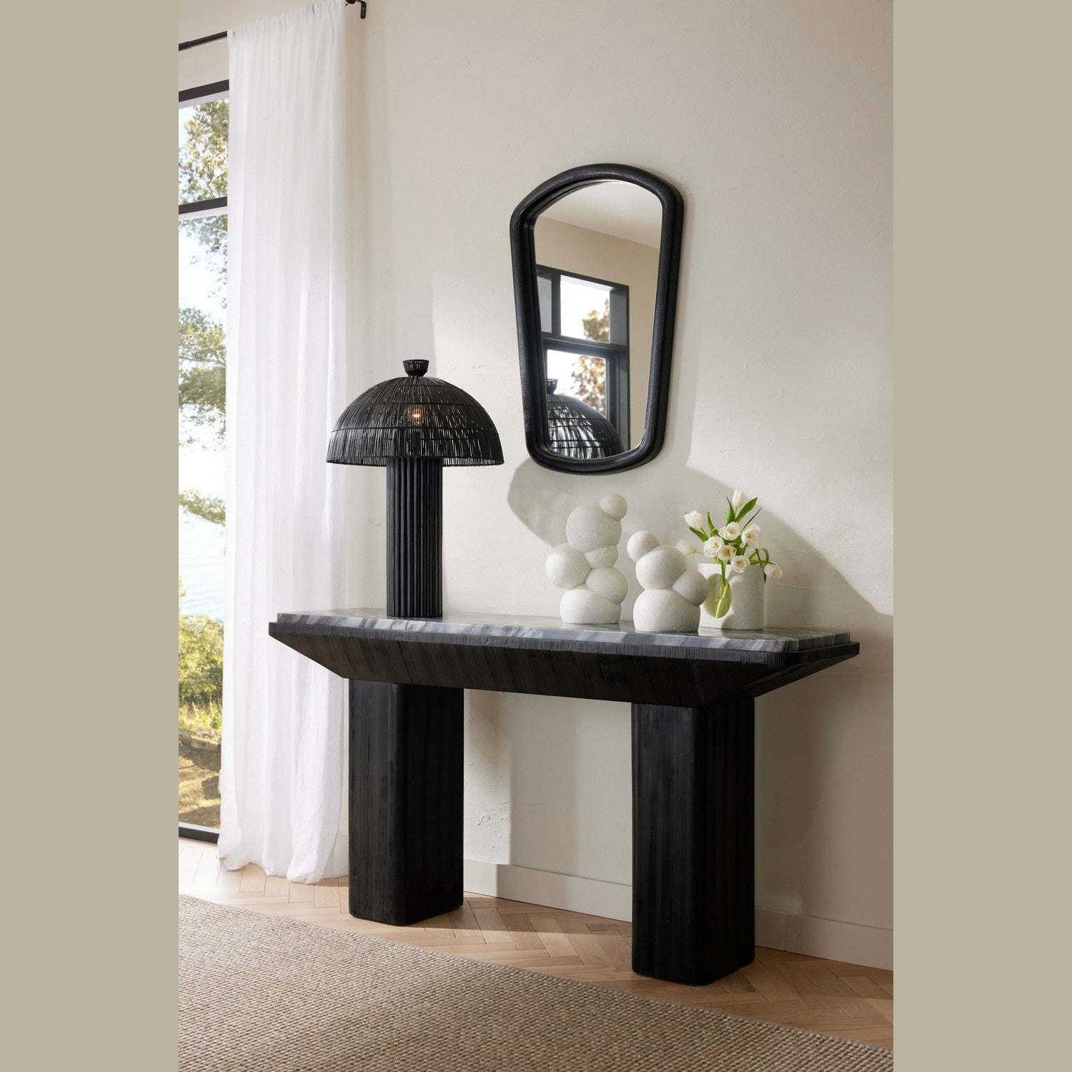 Arteriors - PTS15 - One Light Table Lamp - Como - Black/Matte Black/Antique Brass