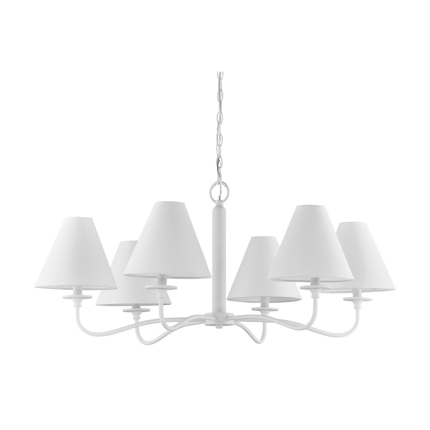 Forty West - 10310 - Six Light Chandelier - Hauser - White