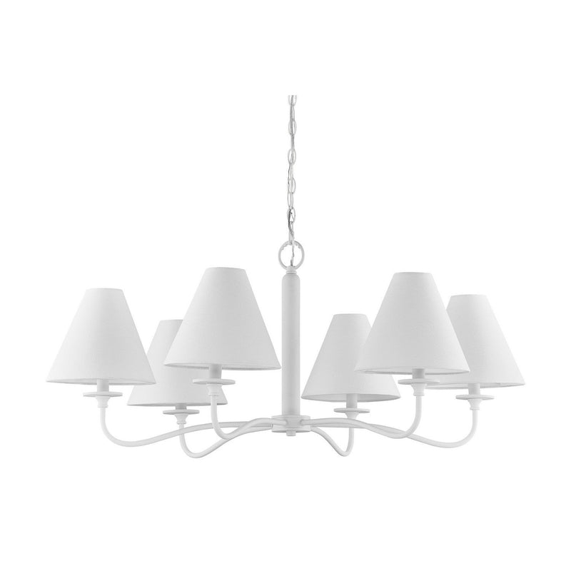 Forty West - 10310 - Six Light Chandelier - Hauser - White