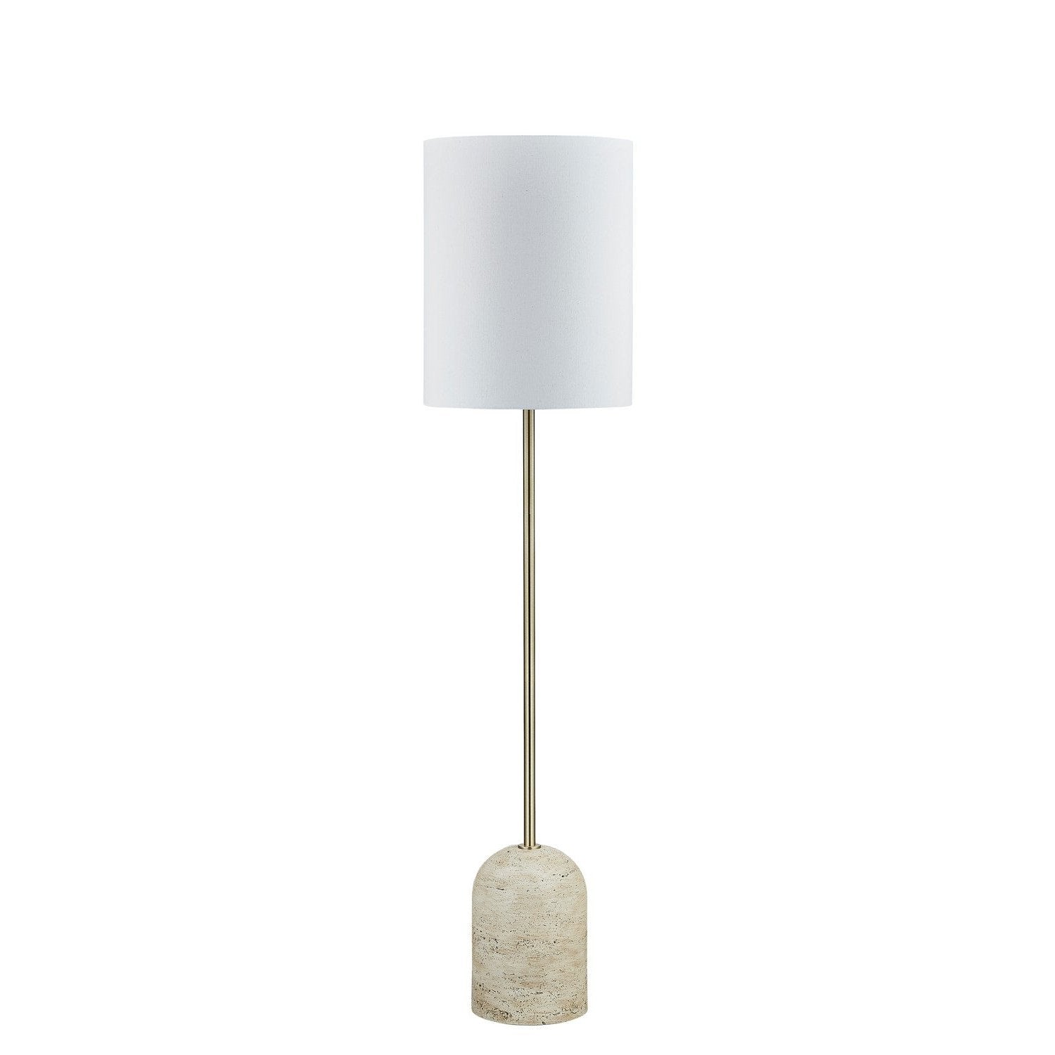 Forty West - 725126 - One Light Floor Lamp - Finley - Beige Faux Travertine/Gold