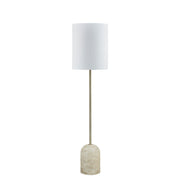 Forty West - 725126 - One Light Floor Lamp - Finley - Beige Faux Travertine/Gold