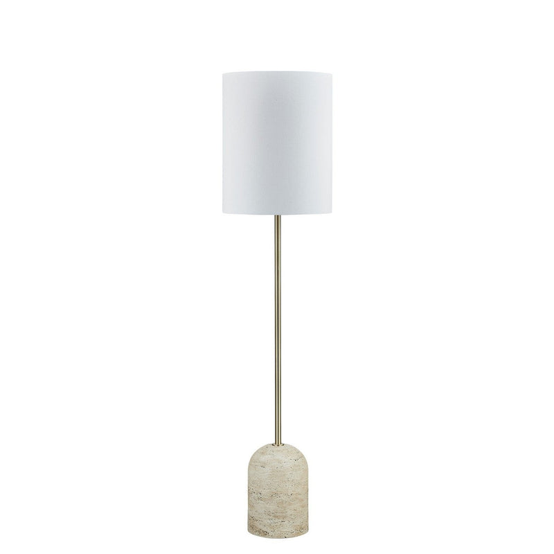 Forty West - 725126 - One Light Floor Lamp - Finley - Beige Faux Travertine/Gold