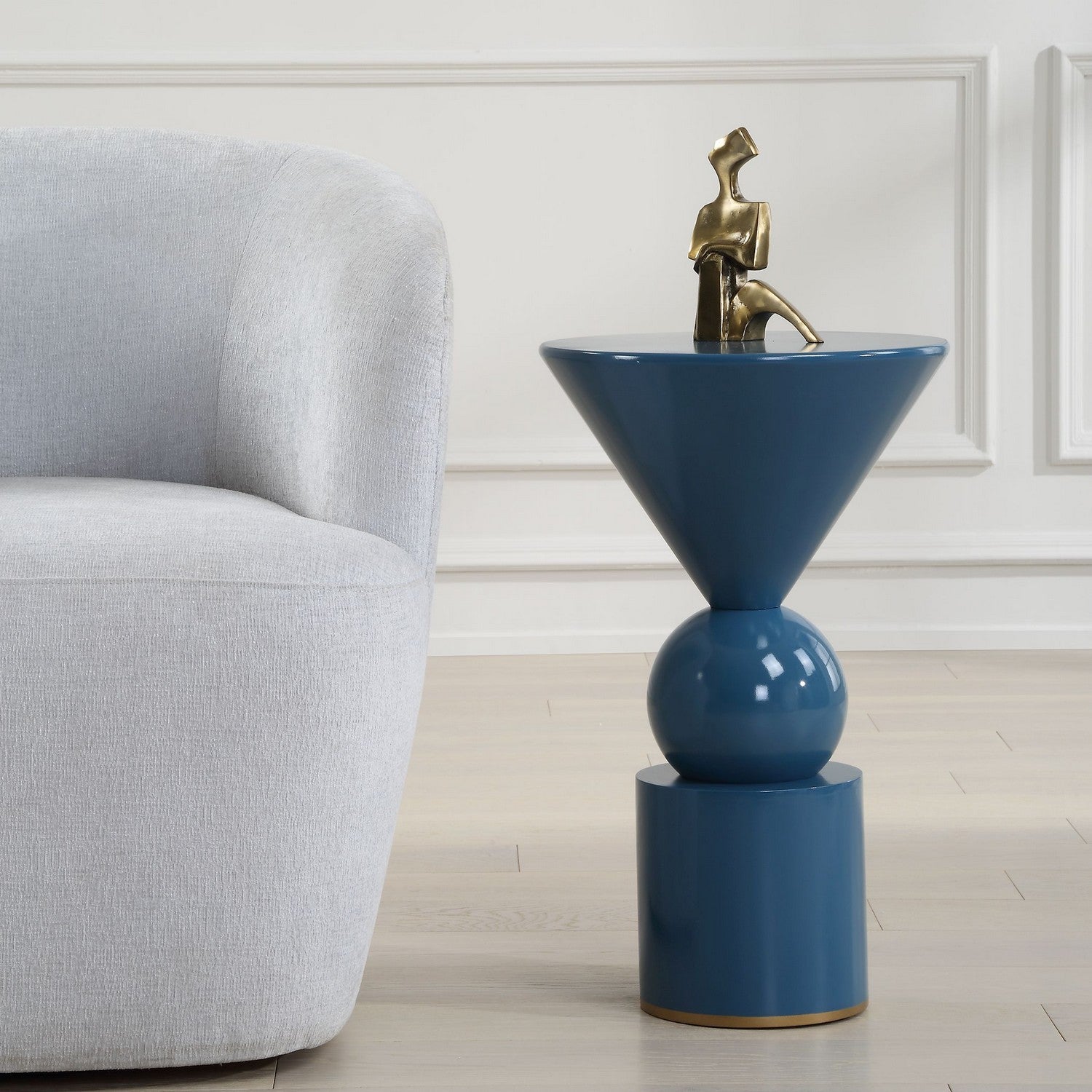 Uttermost - 22944 - Accent Table - Trig - Lustrous Blue