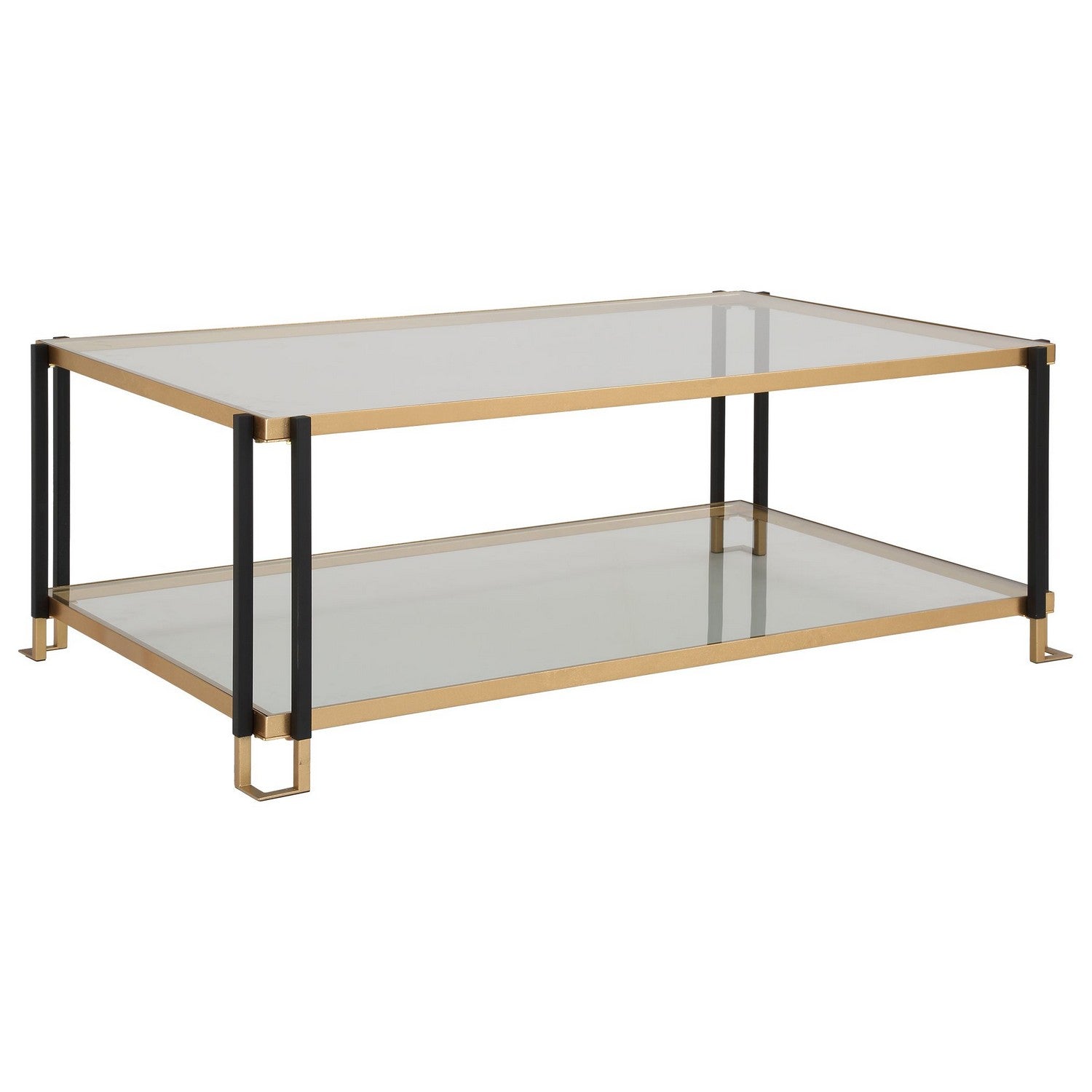 Uttermost - 24846 - Coffee Table - Kentmore - Matte Black And Gold Leaf