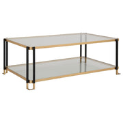 Uttermost - 24846 - Coffee Table - Kentmore - Matte Black And Gold Leaf