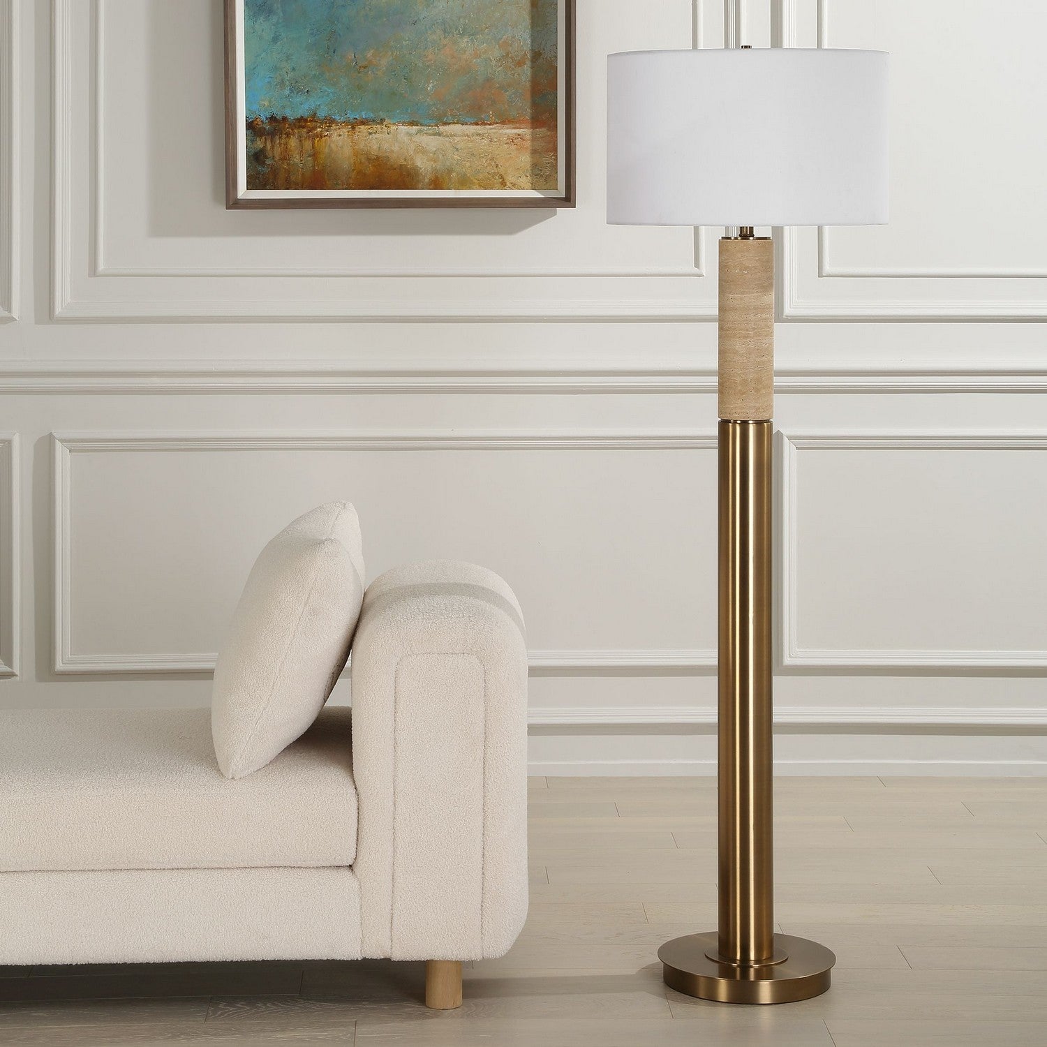 Uttermost - 30294 - One Light Floor Lamp - Knox - Antique Brass