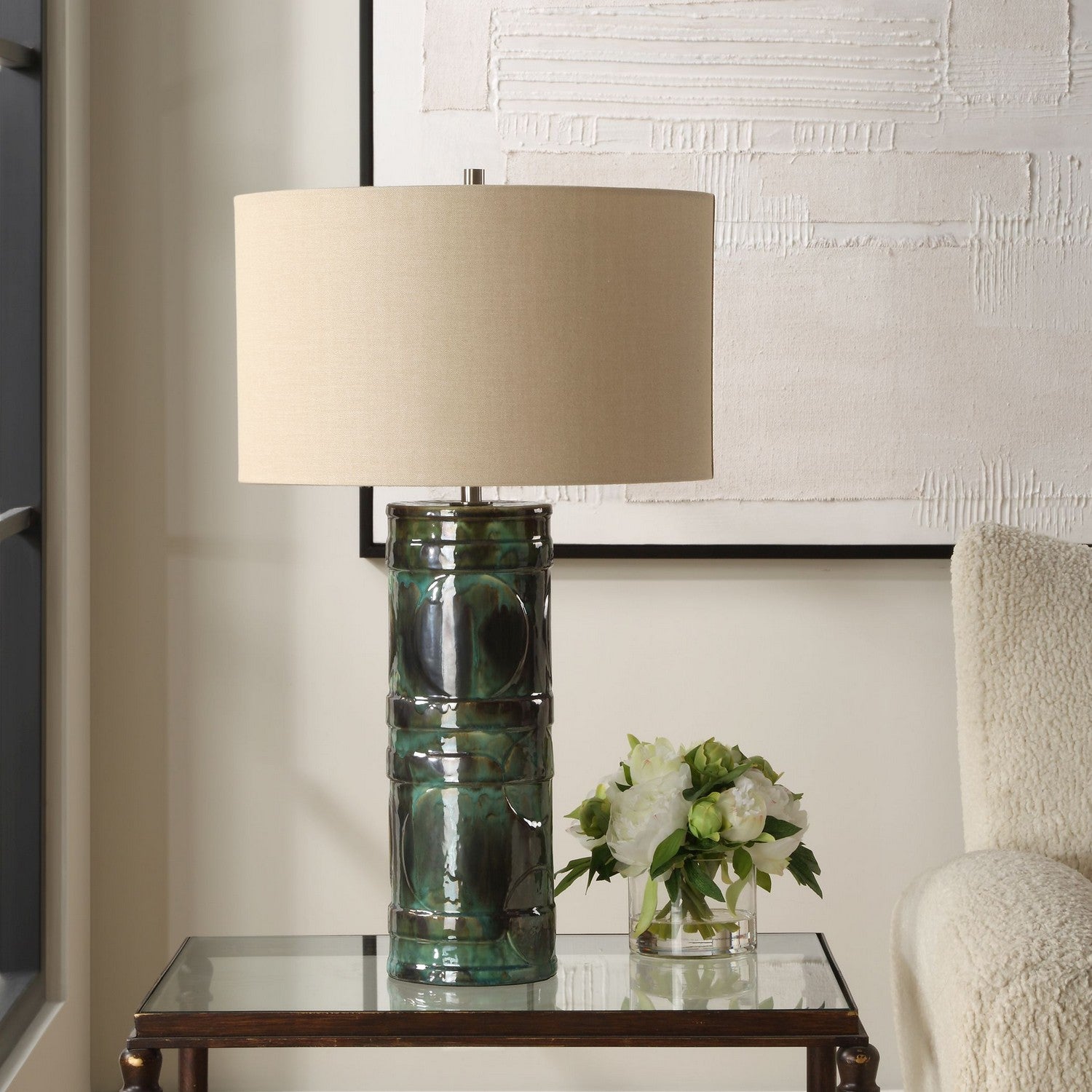 Uttermost - 30396 - One Light Table Lamp - Loch - Brushed Nickel