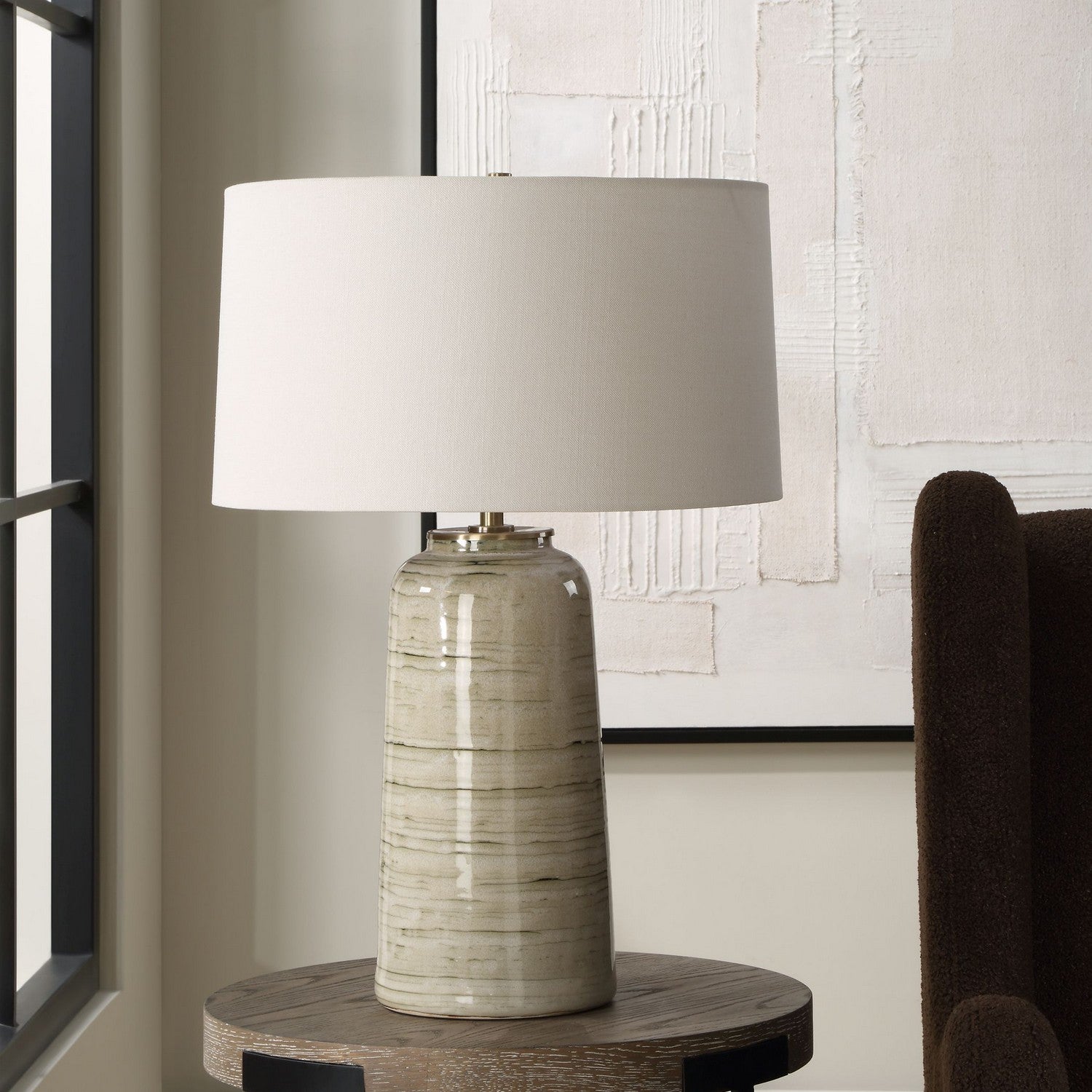 Uttermost - 30412 - One Light Table Lamp - Strata - Antique Brass
