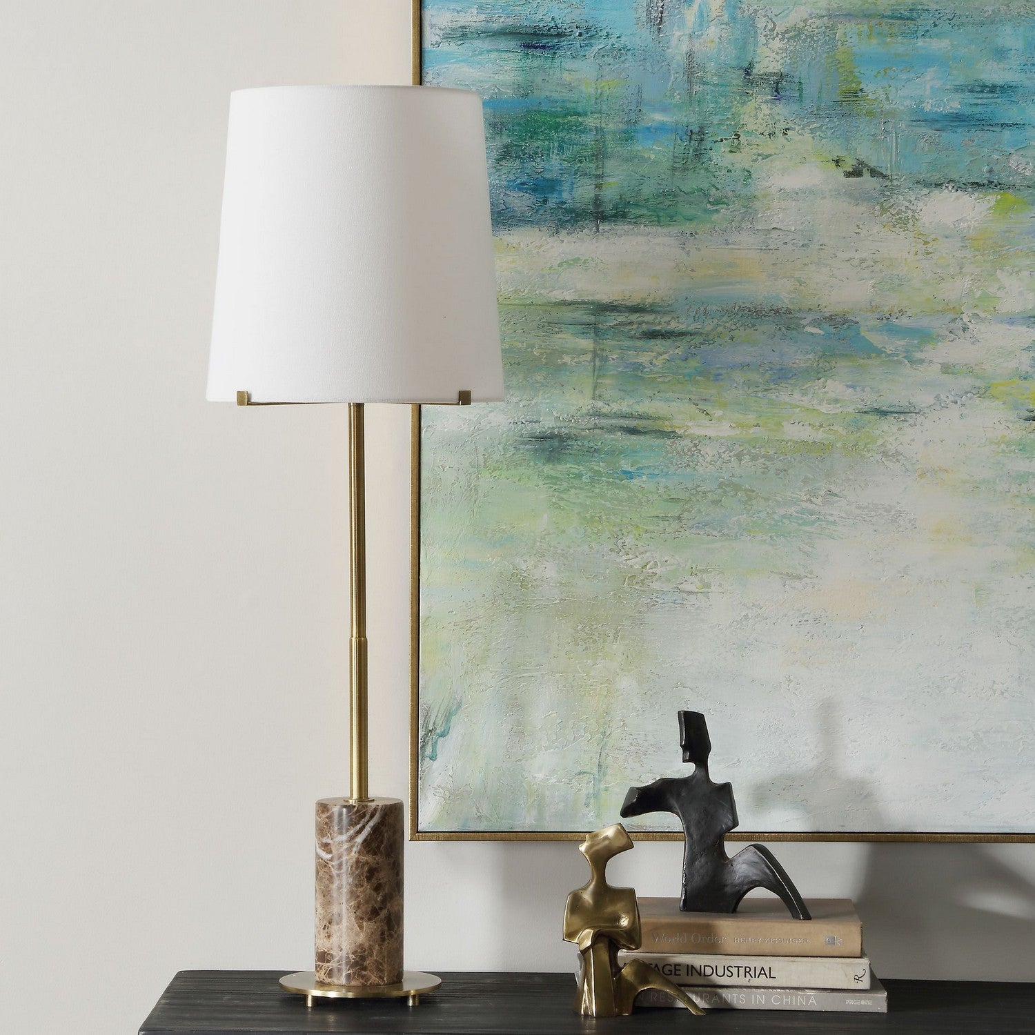 Uttermost - 30422 - One Light Buffet Lamp - Sepia - Antique Brass