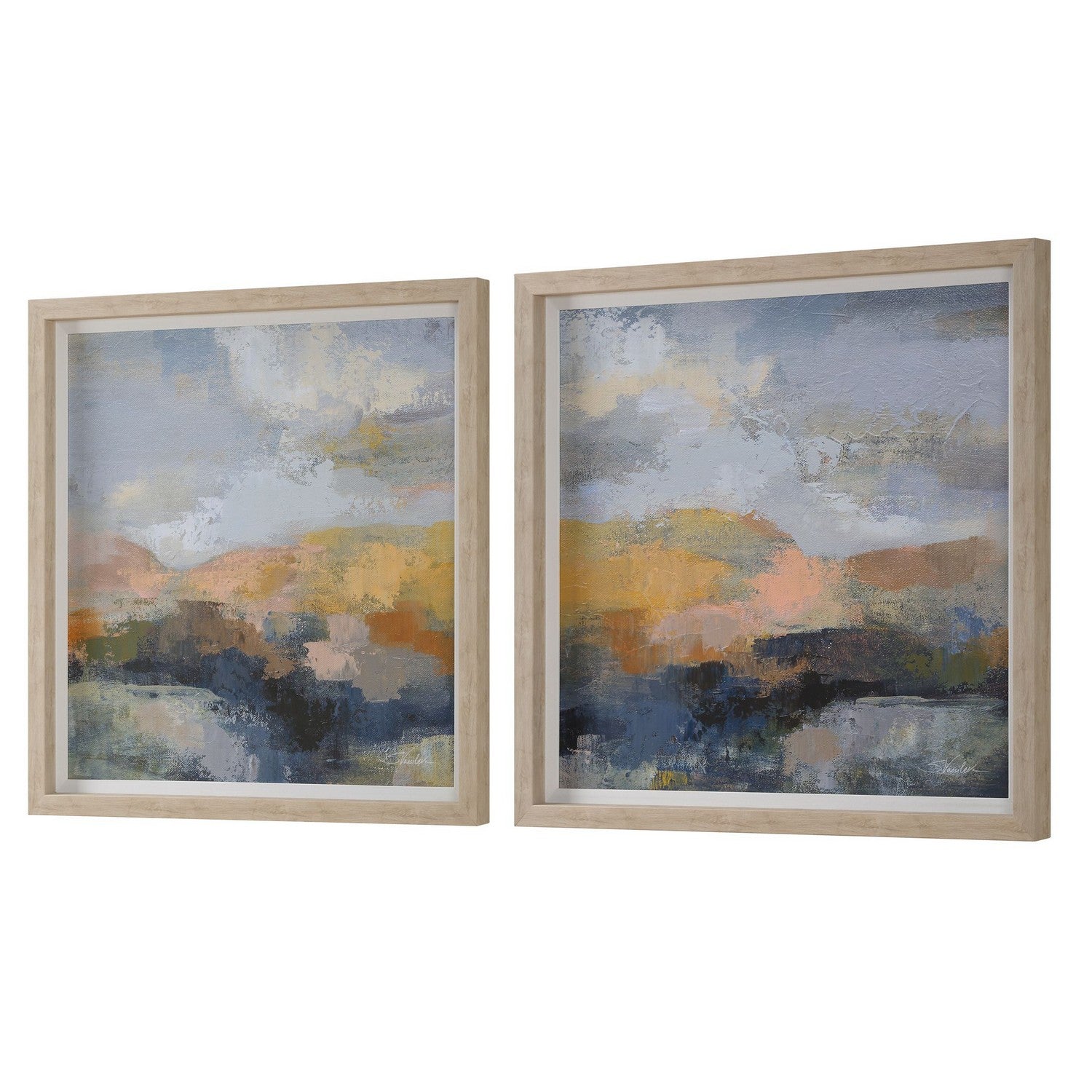 Uttermost - 32342 - Framed Prints, S/2 - Dusk - Natural Wood Grain