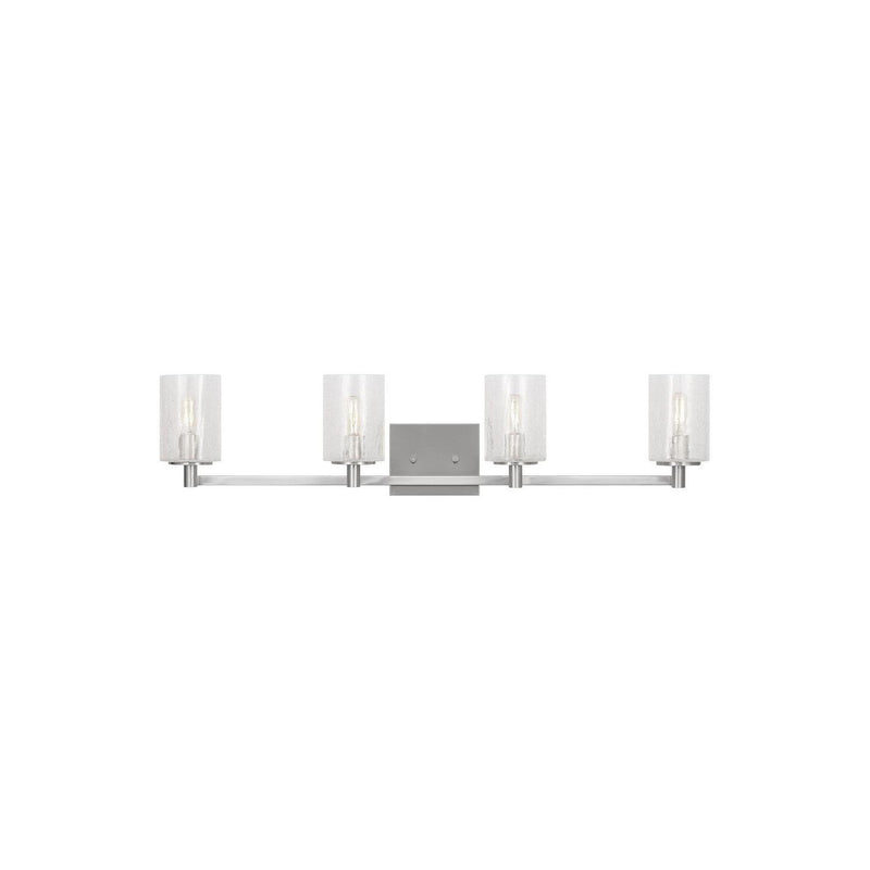 Generation Lighting - GLV1034BS - Four Light Wall / Bath - Parker - Brushed Steel