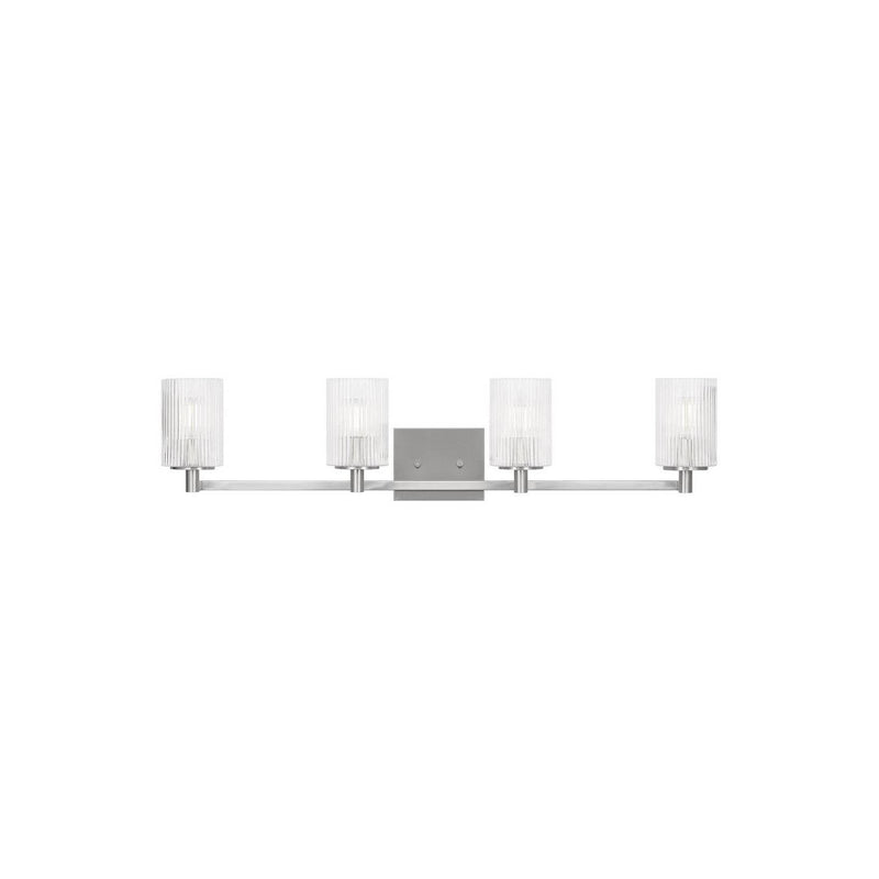 Generation Lighting - GLV1044BS - Four Light Wall / Bath - Lando - Brushed Steel