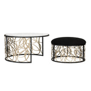 Varaluz - 381TC32NMBAR - Nesting Coffee Table and Ottoman - Scribble - Matte Black/Artifact