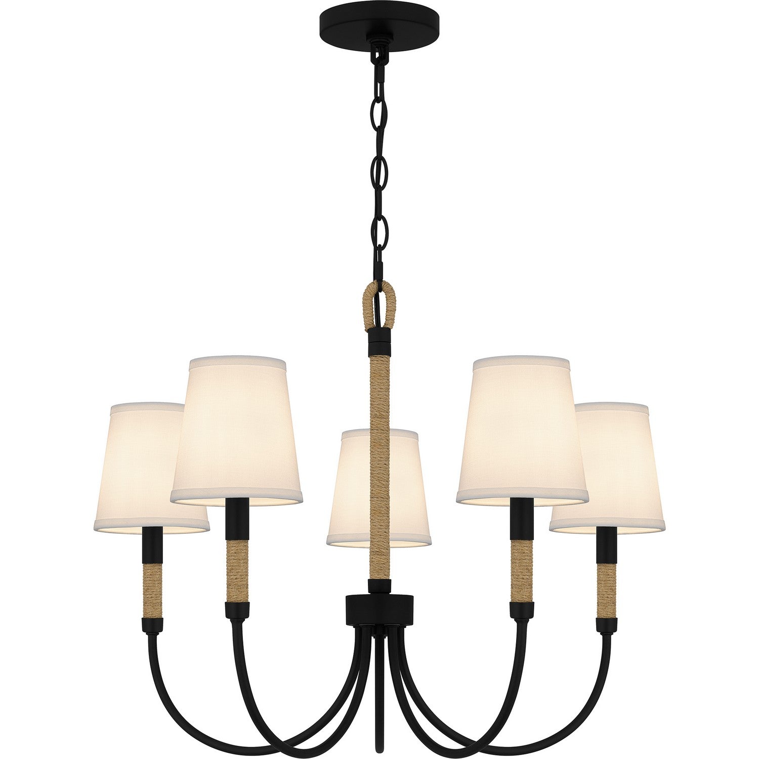 Quoizel - BYL5025MBK - Five Light Chandelier - Bayside - Matte Black