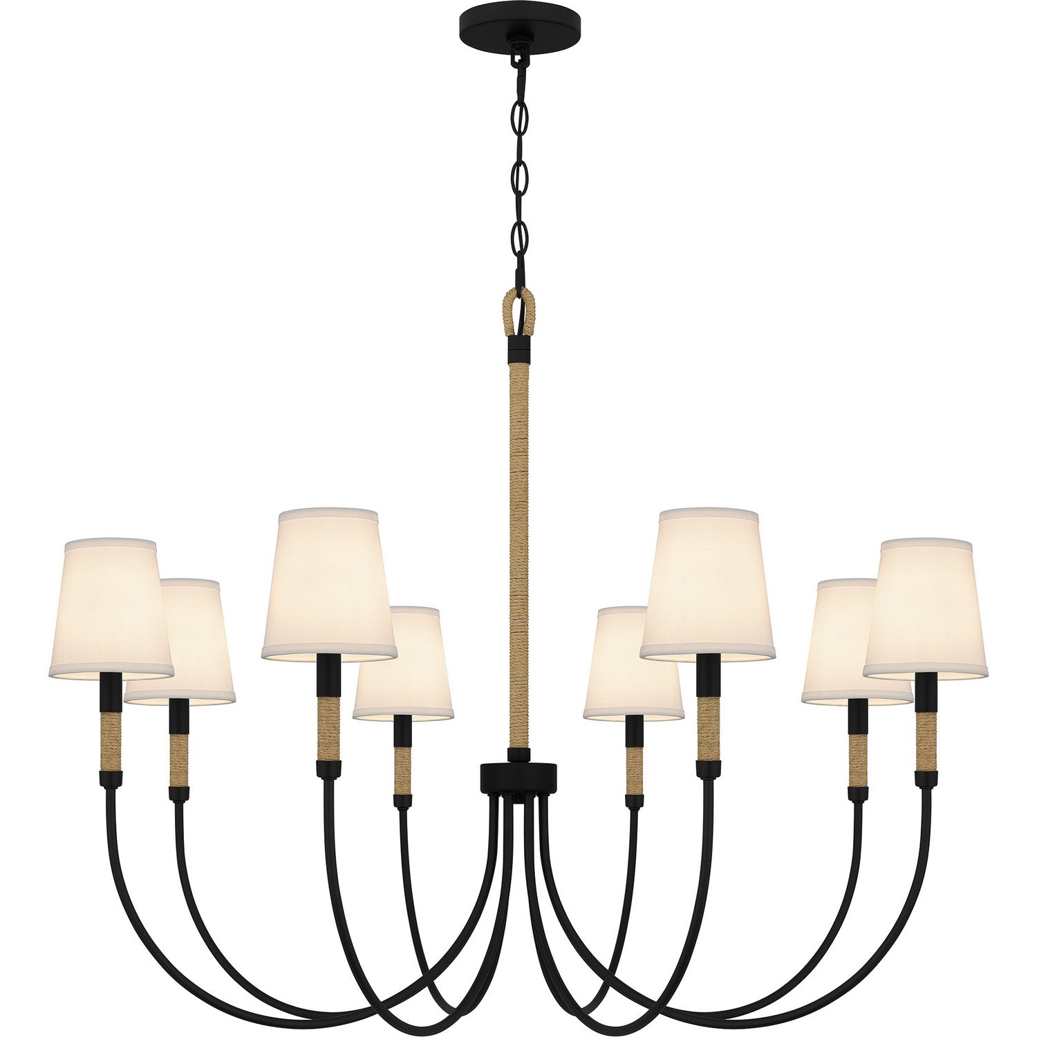 Quoizel - BYL5039MBK - Eight Light Chandelier - Bayside - Matte Black