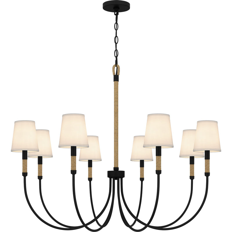 Quoizel - BYL5039MBK - Eight Light Chandelier - Bayside - Matte Black