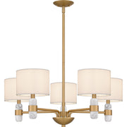 Quoizel - KMB5030BWS - Five Light Chandelier - Kimberly - Brushed Weathered Brass