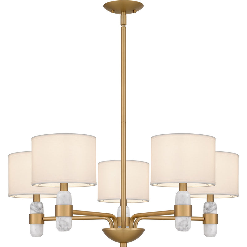 Quoizel - KMB5030BWS - Five Light Chandelier - Kimberly - Brushed Weathered Brass