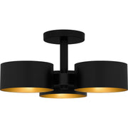 Quoizel - QSF6745MBK - Three Light Semi Flush Mount - Quoizel Semi-Flush Mount - Matte Black
