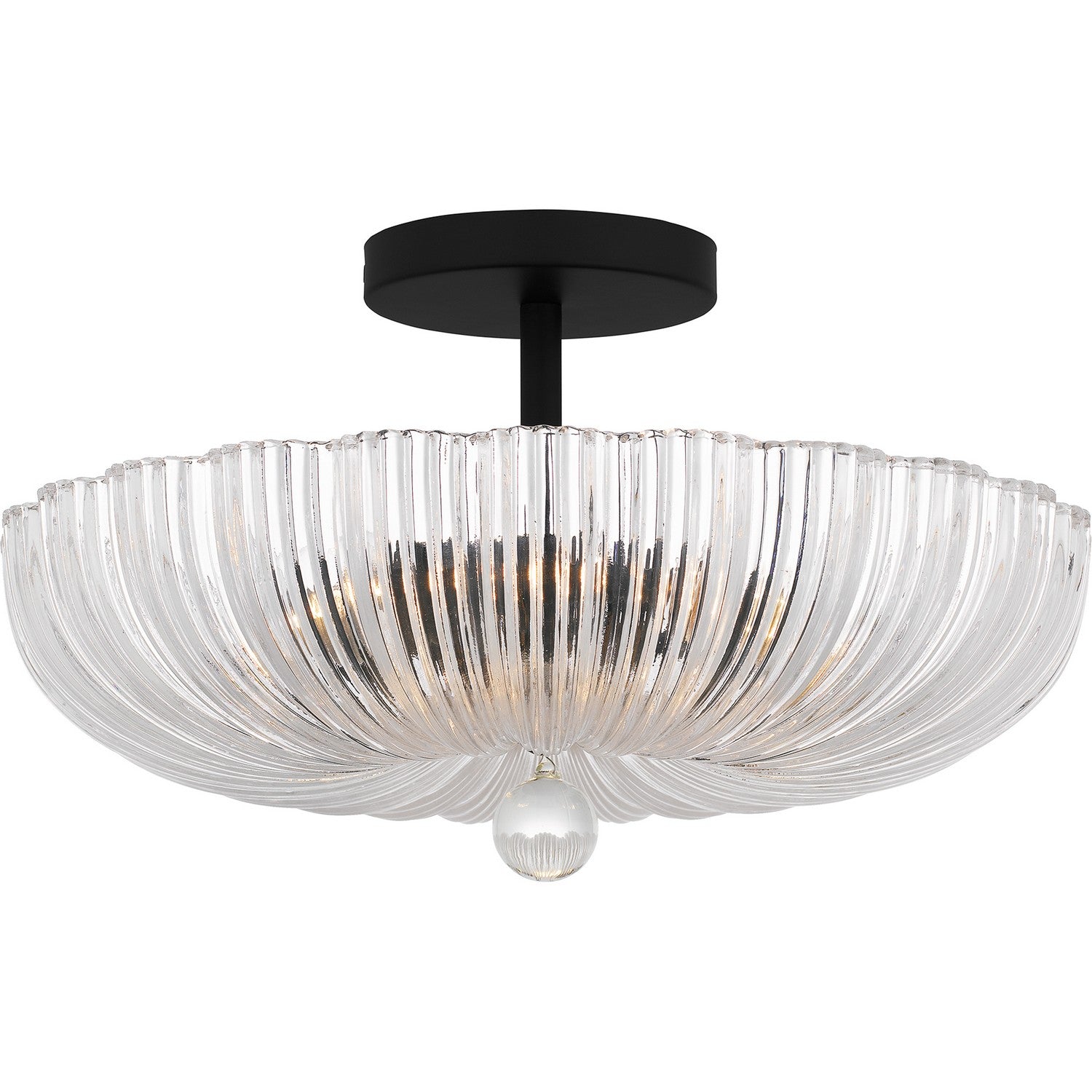 Quoizel - QSF6748MBK - Three Light Semi Flush Mount - Quoizel Semi-Flush Mount - Matte Black