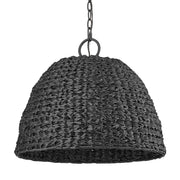 Golden - 1081-O3P NB-SBW - Three Light Outdoor Pendant - Rue - Natural Black