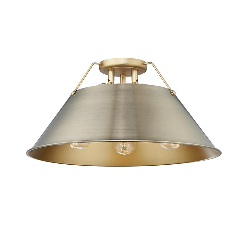 Golden - 3306-3FM BCB-AB - Three Light Flush Mount - Orwell - Brushed Champagne Bronze