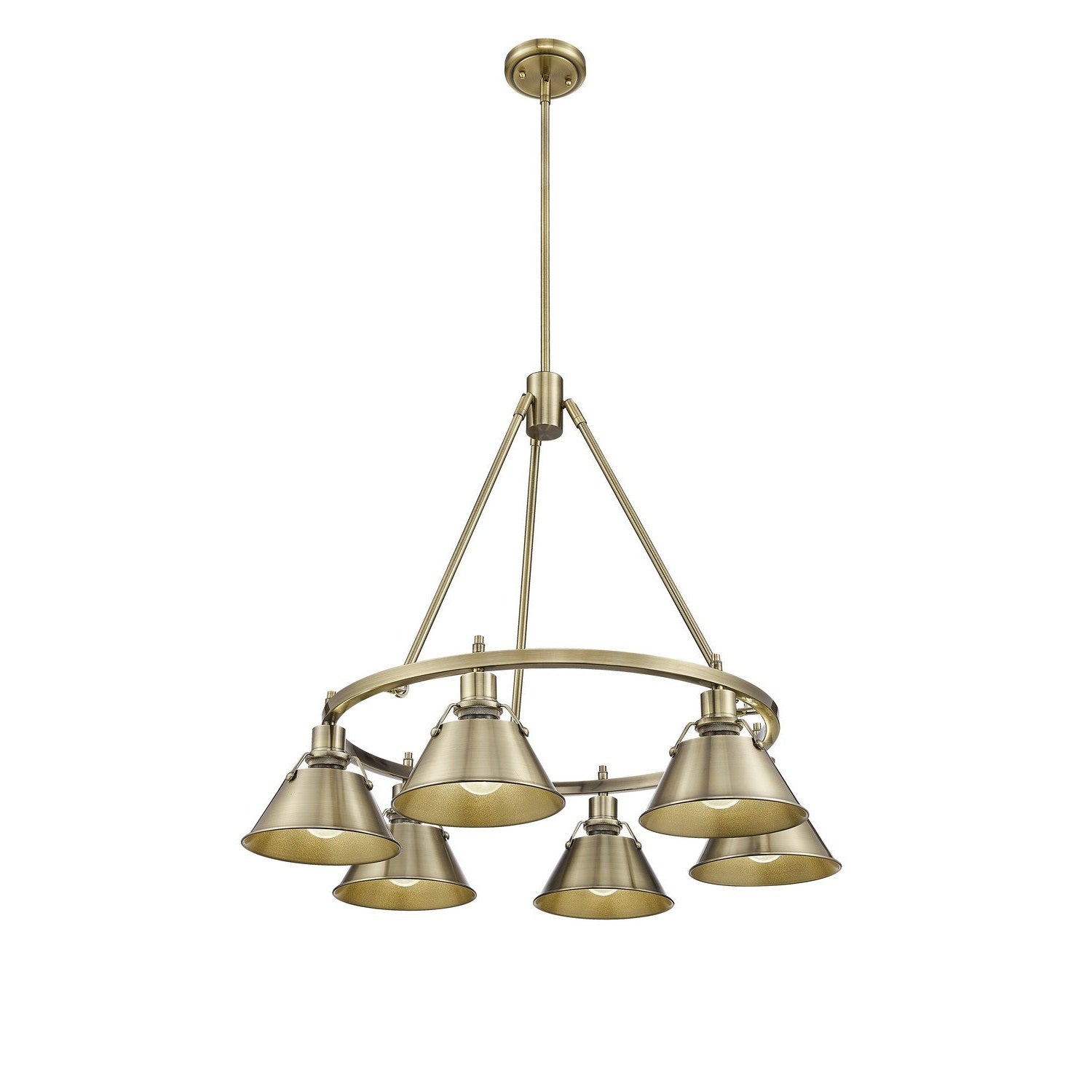 Golden - 3306-6 AB-AB - Six Light Chandelier - Orwell - Aged Brass