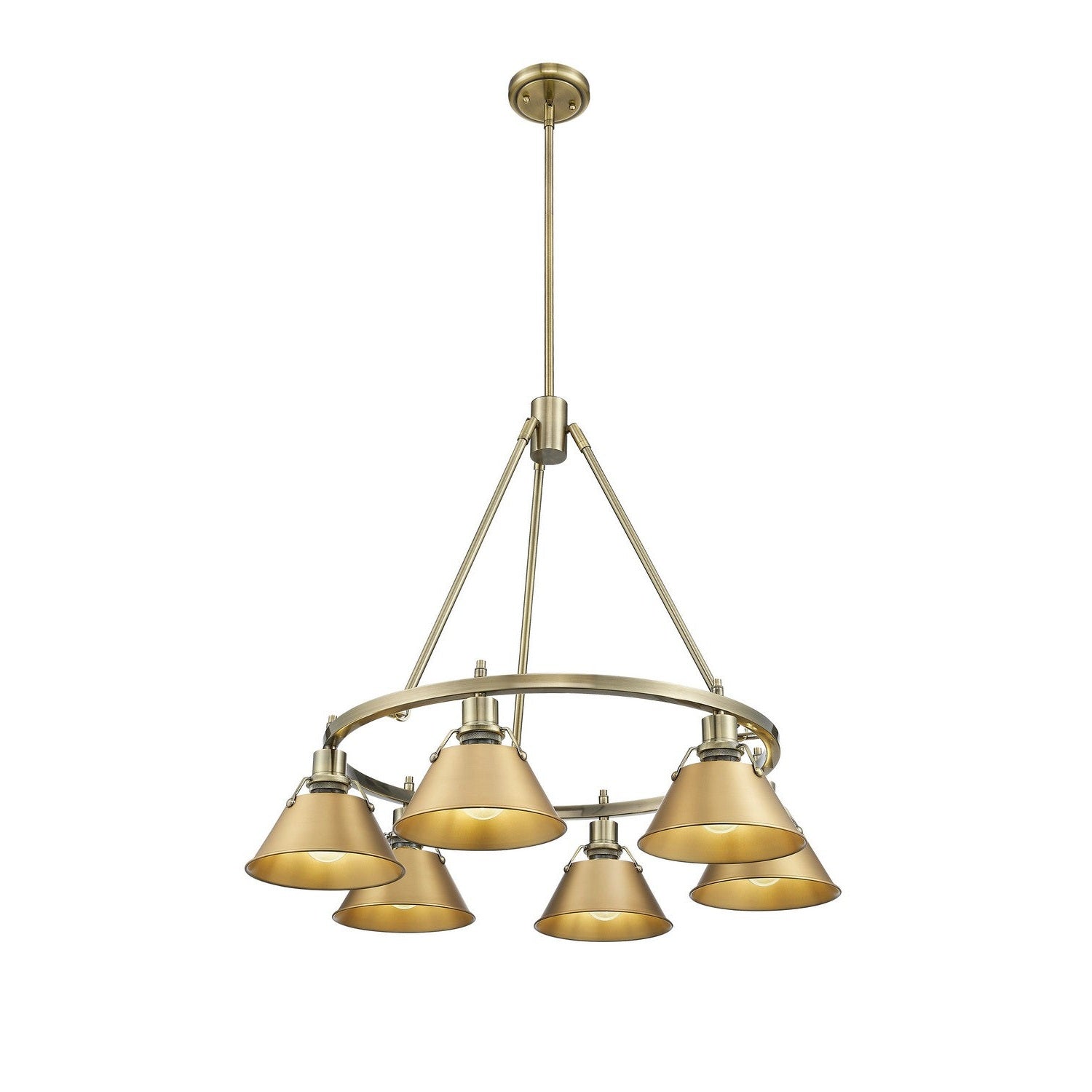 Golden - 3306-6 AB-BCB - Six Light Chandelier - Orwell - Aged Brass