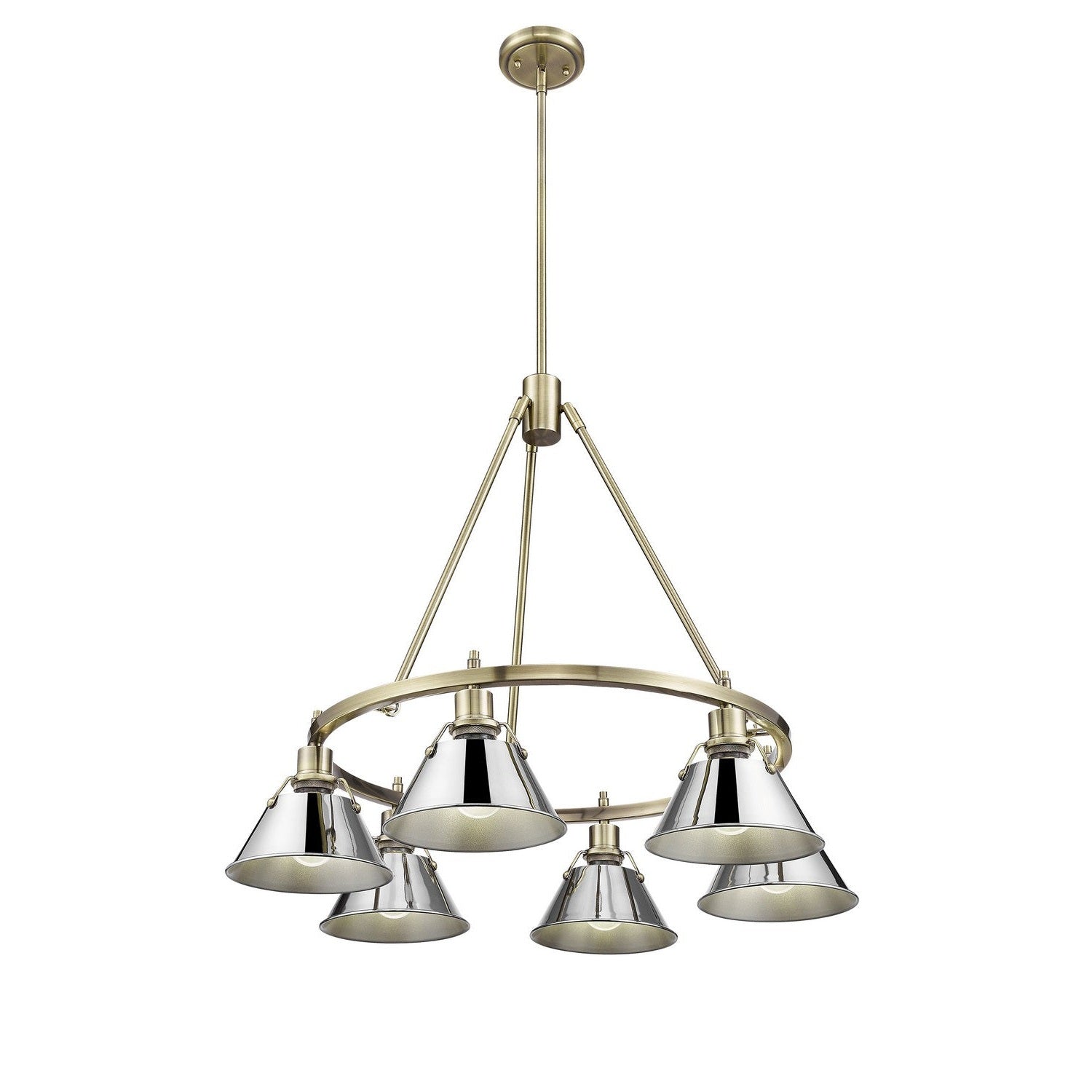 Golden - 3306-6 AB-CH - Six Light Chandelier - Orwell - Aged Brass