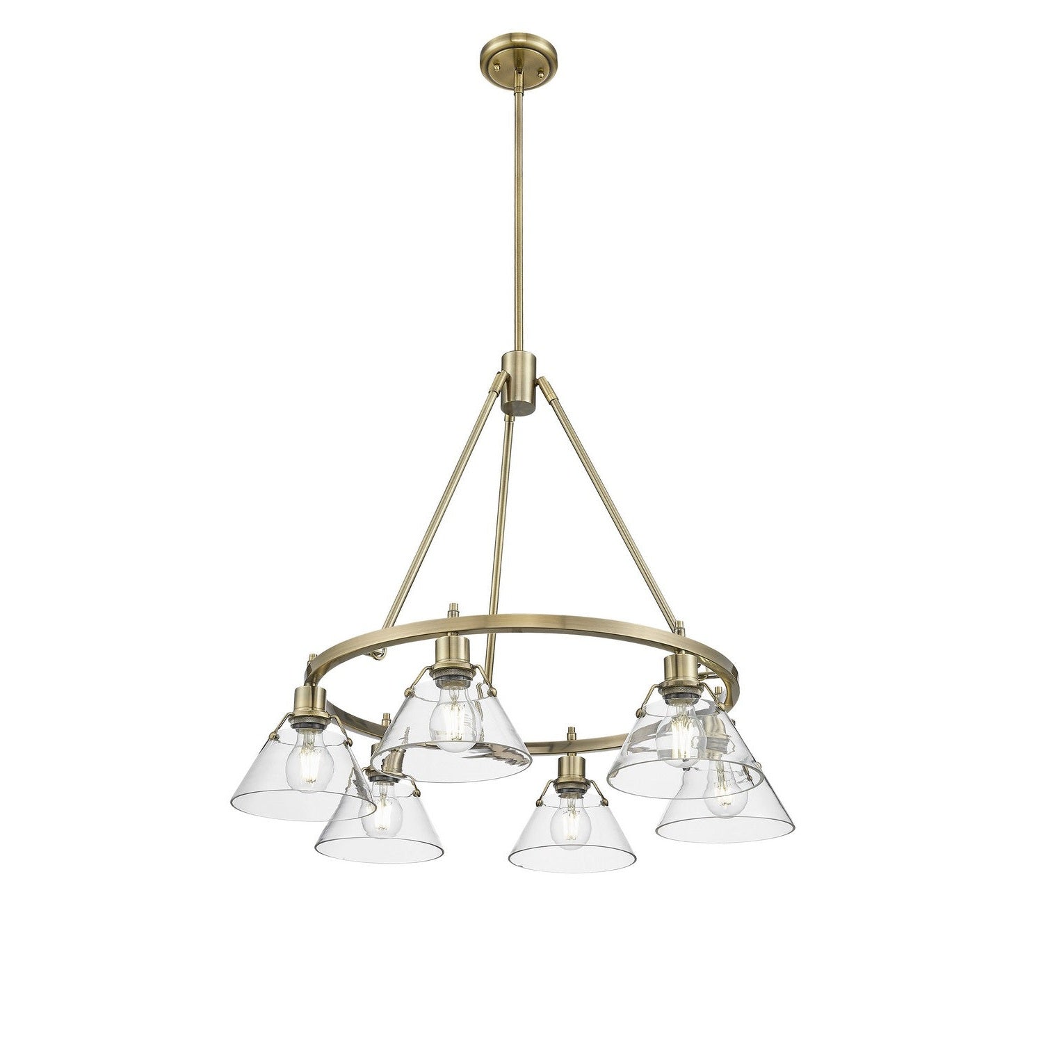 Golden - 3306-6 AB-CLR - Six Light Chandelier - Orwell - Aged Brass