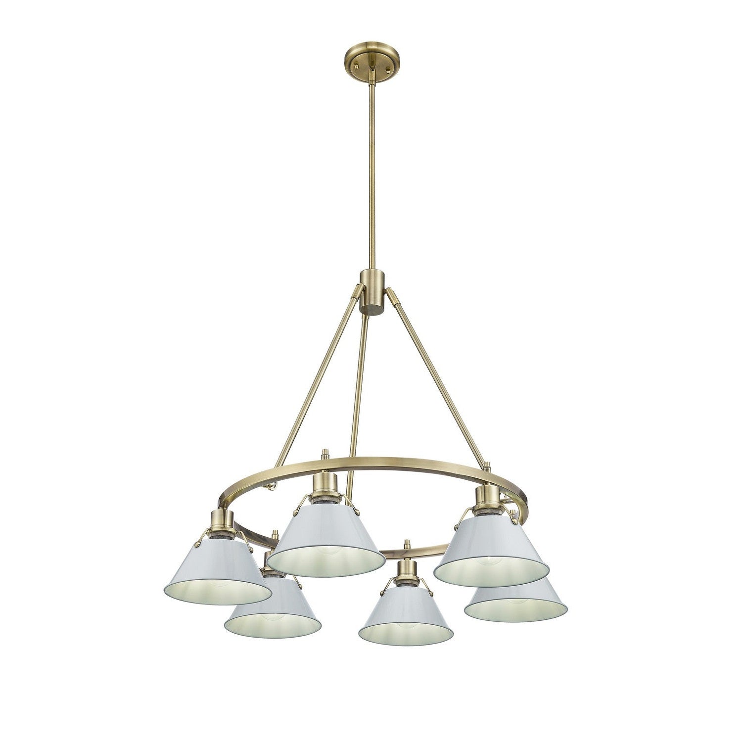 Golden - 3306-6 AB-DB - Six Light Chandelier - Orwell - Aged Brass