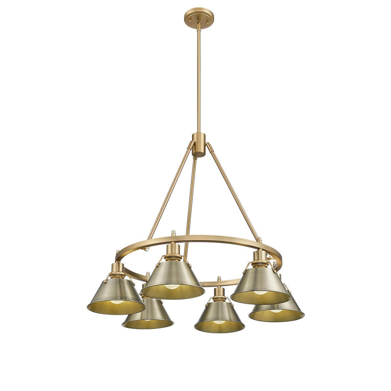 Golden - 3306-6 BCB-AB - Six Light Chandelier - Orwell - Brushed Champagne Bronze