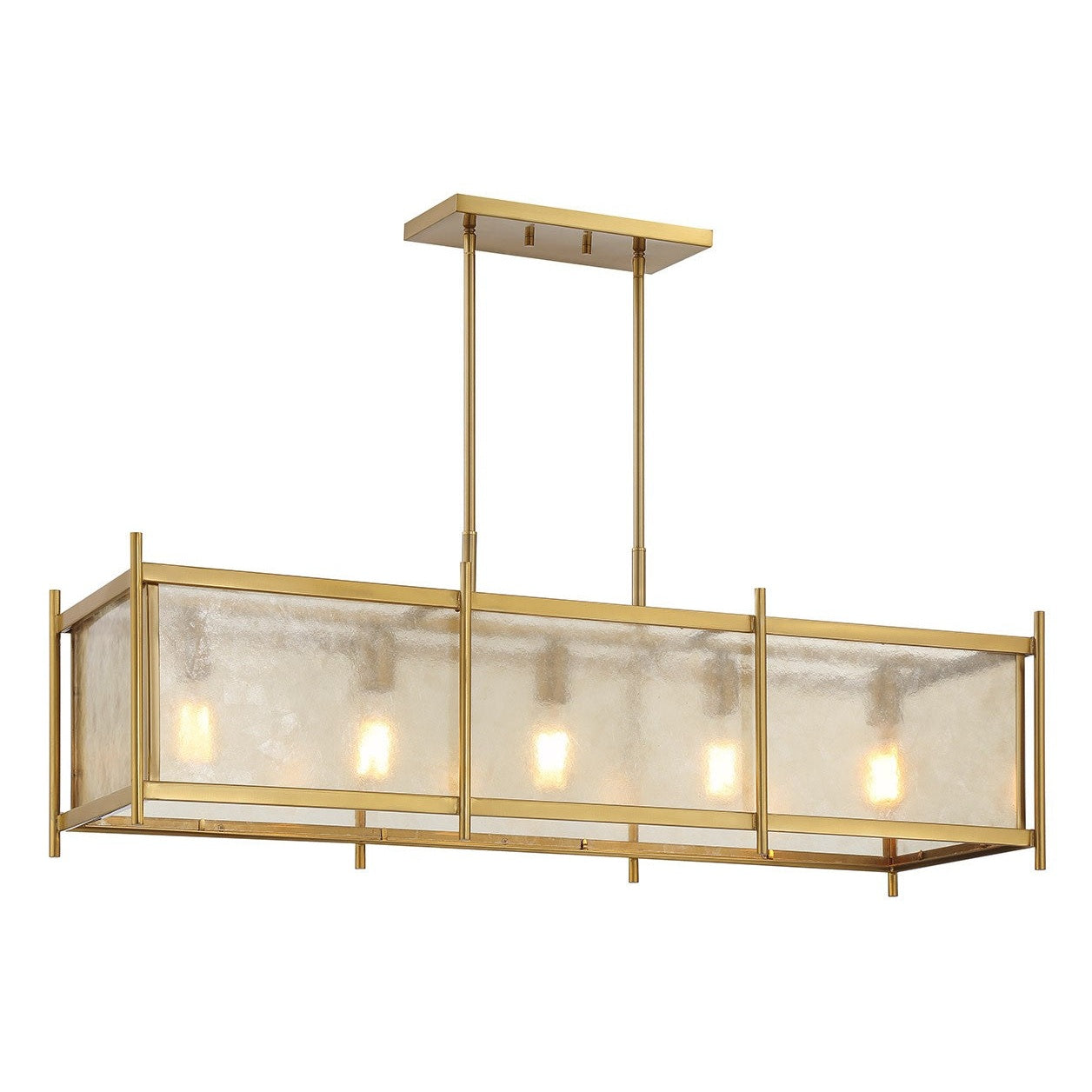 Savoy House - 1-3802-5-322 - Five Light Linear Chandelier - Jacobs - Warm Brass