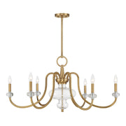Savoy House - 1-5802-6-322 - Six Light Chandelier - Bergdorf - Warm Brass