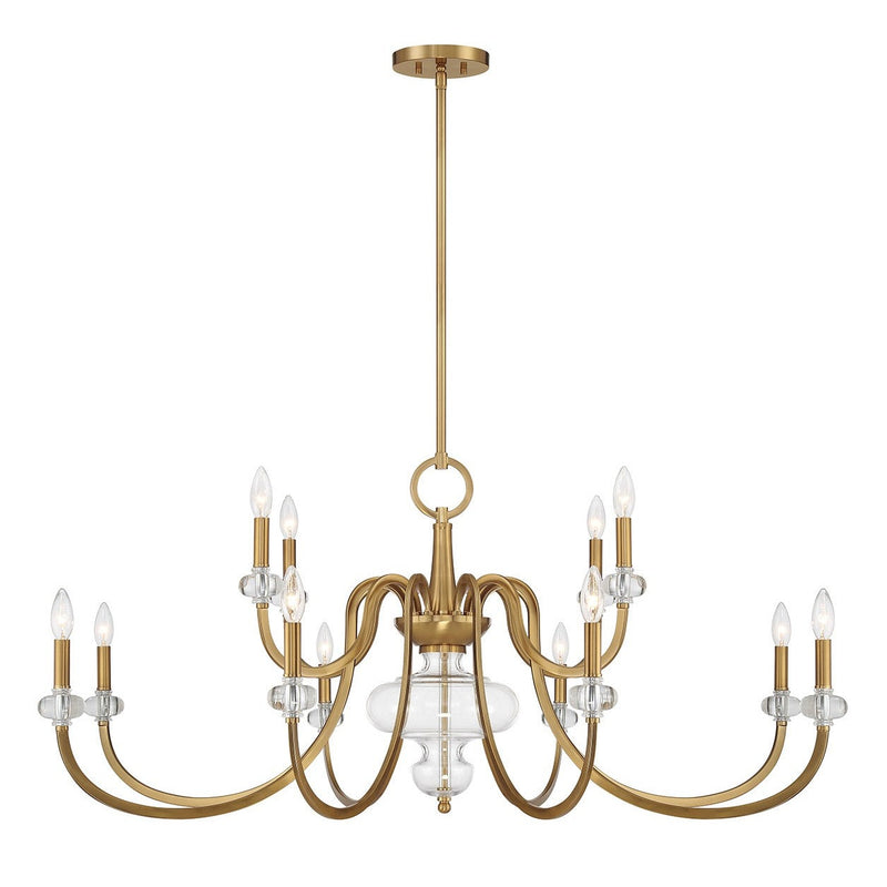 Savoy House - 1-5803-12-322 - 12 Light Chandelier - Bergdorf - Warm Brass