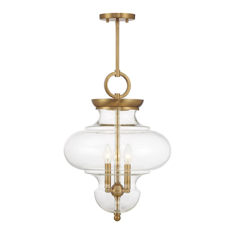 Savoy House - 7-5801-3-322 - Three Light Pendant - Bergdorf - Warm Brass