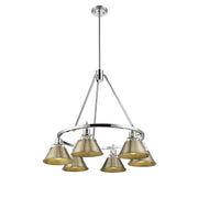 Golden - 3306-6 CH-AB - Six Light Chandelier - Orwell - Chrome