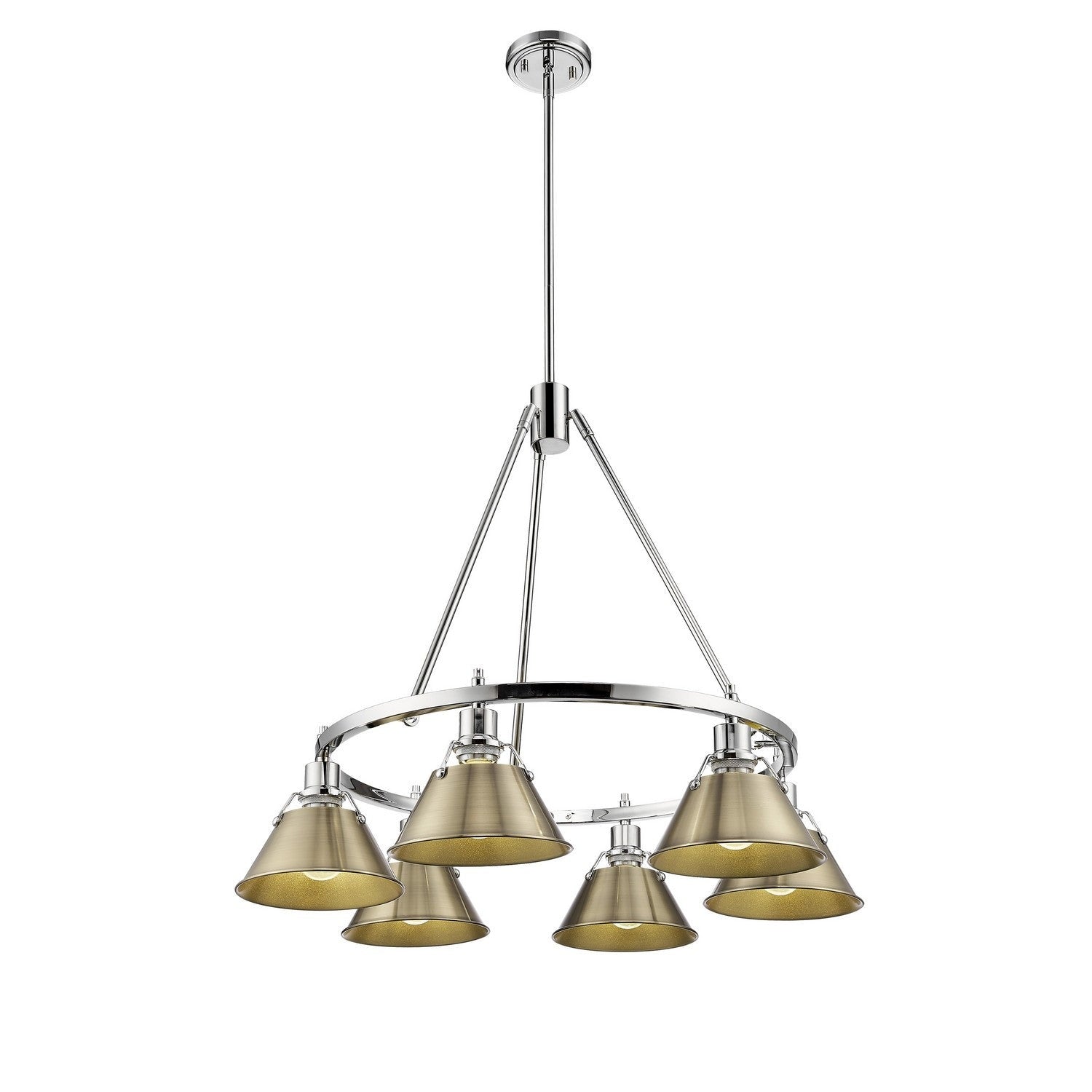 Golden - 3306-6 CH-AB - Six Light Chandelier - Orwell - Chrome